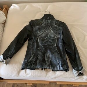 painted Ancient Greek buttery Italian leather jacket S/SP/XSP